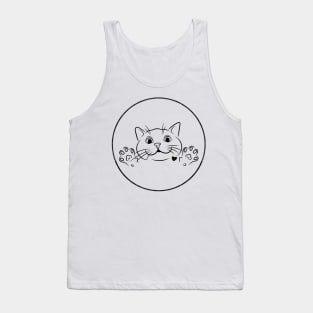 Cute kitten with little heart Tank Top